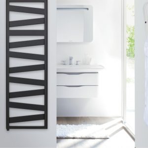Zehnder Ribbon Handtuchwärmer elektrisch 134 x 60 cm schwarz matt