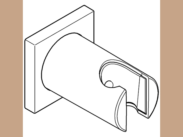 Grohe Rainshower Wandbrausehalter mit eckiger Rosette, chrom – Bild 2