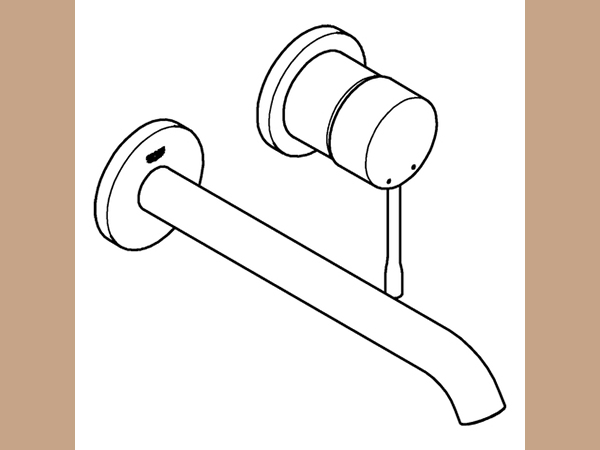 Grohe Essence 2-Loch-WT-Wandbatterie Ausladung 230mm chrom – Bild 2
